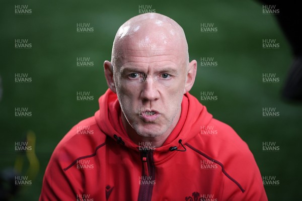 211025 -  Wales Rugby sqaud announcement - Picture shows Wales Head Coach Steve Tandy speaking in a press conference after announcing his squad for the upcoming Quilter Nations Series