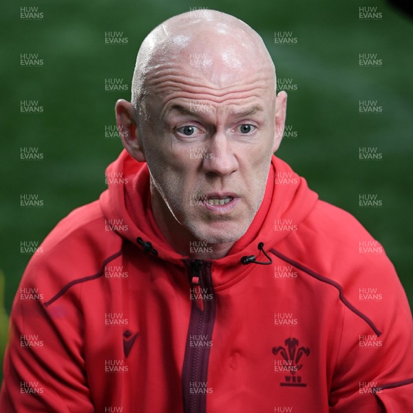 211025 -  Wales Rugby sqaud announcement - Picture shows Wales Head Coach Steve Tandy speaking in a press conference after announcing his squad for the upcoming Quilter Nations Series
