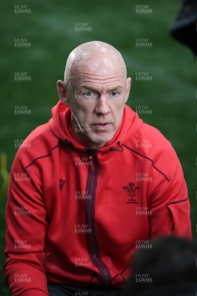 211025 -  Wales Rugby sqaud announcement - Picture shows Wales Head Coach Steve Tandy speaking in a press conference after announcing his squad for the upcoming Quilter Nations Series