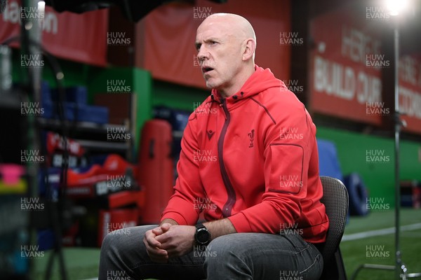 211025 -  Wales Rugby sqaud announcement - Picture shows Wales Head Coach Steve Tandy speaking in a press conference after announcing his squad for the upcoming Quilter Nations Series