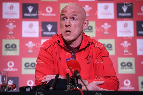 211025 -  Wales Rugby sqaud announcement - Picture shows Wales Head Coach Steve Tandy speaking in a press conference after announcing his squad for the upcoming Quilter Nations Series