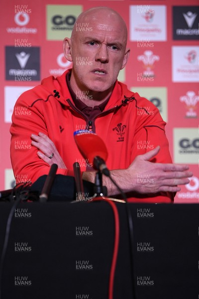 211025 -  Wales Rugby sqaud announcement - Picture shows Wales Head Coach Steve Tandy speaking in a press conference after announcing his squad for the upcoming Quilter Nations Series