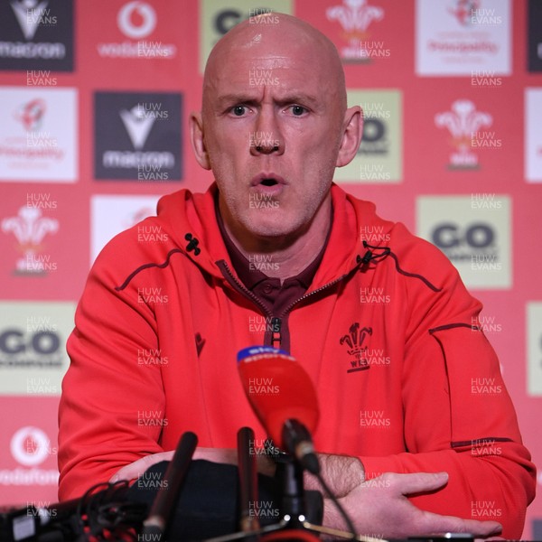 211025 -  Wales Rugby sqaud announcement - Picture shows Wales Head Coach Steve Tandy speaking in a press conference after announcing his squad for the upcoming Quilter Nations Series