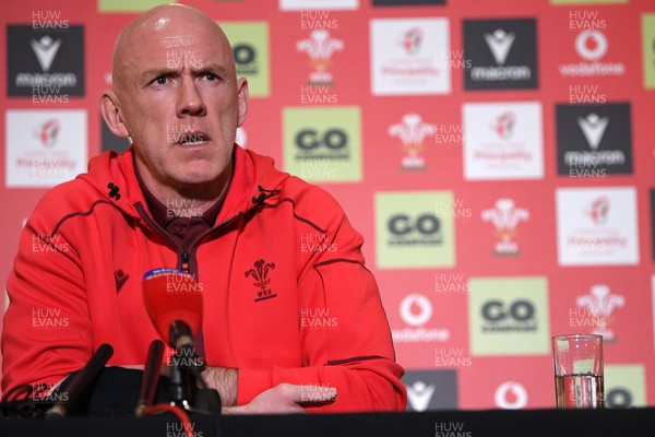 211025 -  Wales Rugby sqaud announcement - Picture shows Wales Head Coach Steve Tandy speaking in a press conference after announcing his squad for the upcoming Quilter Nations Series