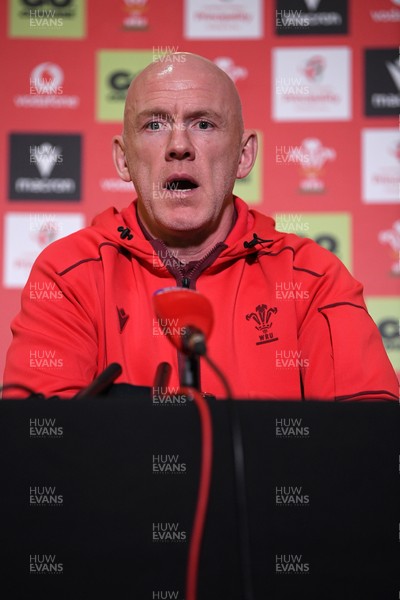 211025 -  Wales Rugby sqaud announcement - Picture shows Wales Head Coach Steve Tandy speaking in a press conference after announcing his squad for the upcoming Quilter Nations Series