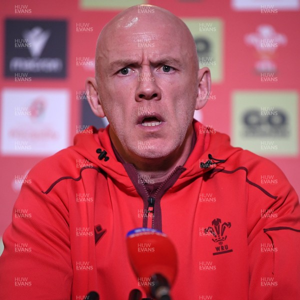 211025 -  Wales Rugby sqaud announcement - Picture shows Wales Head Coach Steve Tandy speaking in a press conference after announcing his squad for the upcoming Quilter Nations Series