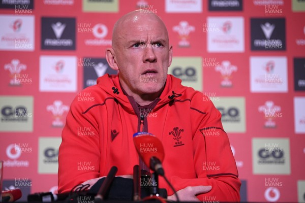 211025 -  Wales Rugby sqaud announcement - Picture shows Wales Head Coach Steve Tandy speaking in a press conference after announcing his squad for the upcoming Quilter Nations Series