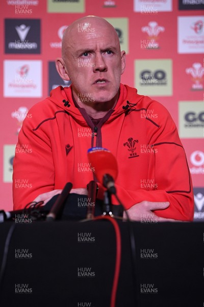 211025 -  Wales Rugby sqaud announcement - Picture shows Wales Head Coach Steve Tandy speaking in a press conference after announcing his squad for the upcoming Quilter Nations Series