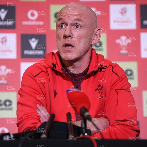 211025 -  Wales Rugby sqaud announcement - Picture shows Wales Head Coach Steve Tandy speaking in a press conference after announcing his squad for the upcoming Quilter Nations Series