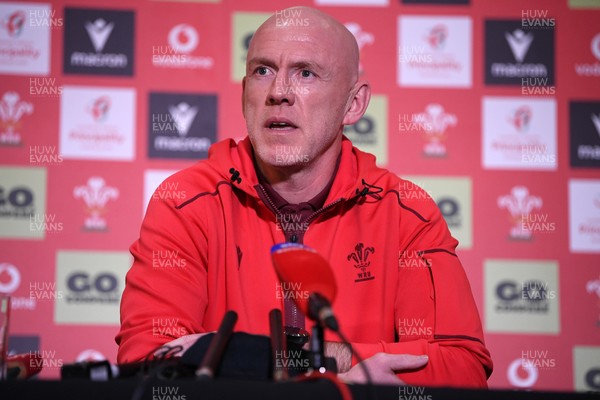 211025 -  Wales Rugby sqaud announcement - Picture shows Wales Head Coach Steve Tandy speaking in a press conference after announcing his squad for the upcoming Quilter Nations Series