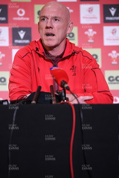 211025 -  Wales Rugby sqaud announcement - Picture shows Wales Head Coach Steve Tandy speaking in a press conference after announcing his squad for the upcoming Quilter Nations Series