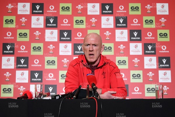 211025 -  Wales Rugby sqaud announcement - Picture shows Wales Head Coach Steve Tandy speaking in a press conference after announcing his squad for the upcoming Quilter Nations Series