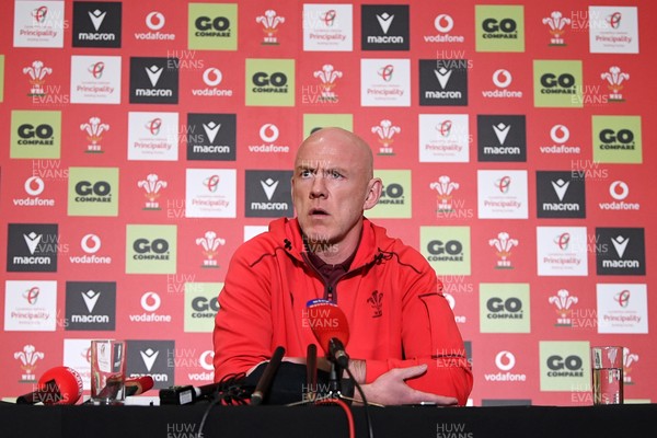 211025 -  Wales Rugby sqaud announcement - Picture shows Wales Head Coach Steve Tandy speaking in a press conference after announcing his squad for the upcoming Quilter Nations Series