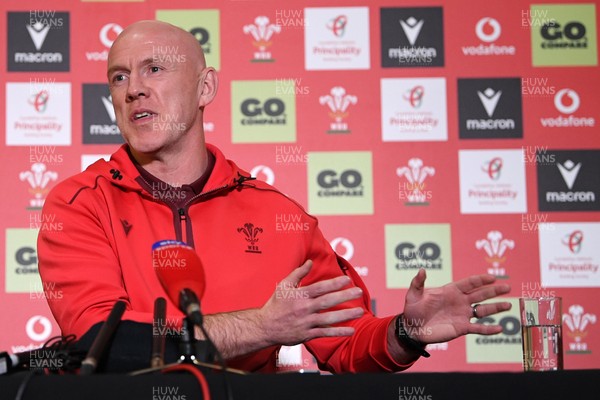 211025 -  Wales Rugby sqaud announcement - Picture shows Wales Head Coach Steve Tandy speaking in a press conference after announcing his squad for the upcoming Quilter Nations Series