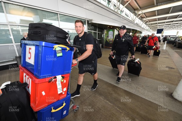 040618 - Wales Rugby Squad Arrive in Argentina - Elliot Dee and Neil Jenkins arrive in Buenos Aires