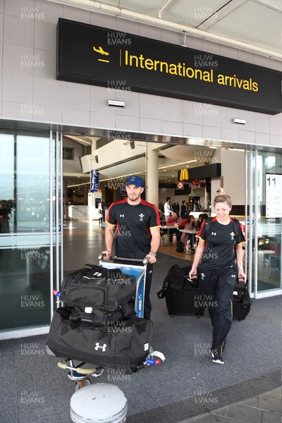 100617 - Wales Rugby Squad arrive in Auckland - Owen Williams and Luck Kember arrives in Auckland