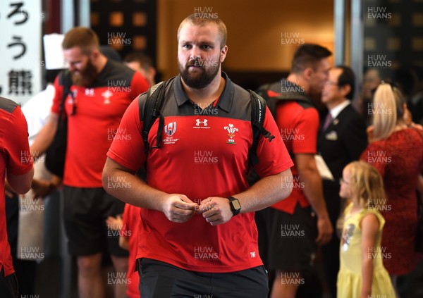 141019 - Wales Rugby Squad Travel to Oita - Tomas Francis leaves the team hotel in Kumamoto