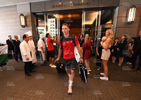 141019 - Wales Rugby Squad Travel to Oita - Liam Williams leaves the team hotel in Kumamoto