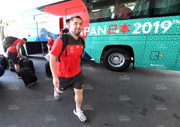 141019 - Wales Rugby Squad Travel to Oita - Wyn Jones arrives at the team hotel in Oita
