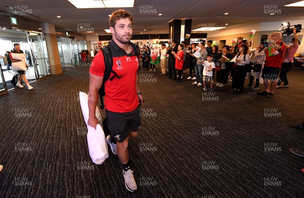 141019 - Wales Rugby Squad Travel to Oita - Leigh Halfpenny arrives at the team hotel in Oita