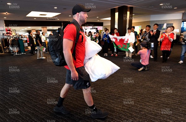 141019 - Wales Rugby Squad Travel to Oita - Ross Moriarty arrives at the team hotel in Oita