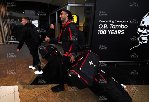 230622 - Wales Rugby Squad Travel to South Africa - Josh Navidi arrives at the airport in Johannesburg ahead of their three match test series