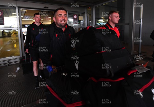 230622 - Wales Rugby Squad Travel to South Africa - Wyn Jones arrives at the airport in Johannesburg ahead of their three match test series