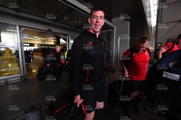 230622 - Wales Rugby Squad Travel to South Africa - Adam Beard arrives at the airport in Johannesburg ahead of their three match test series
