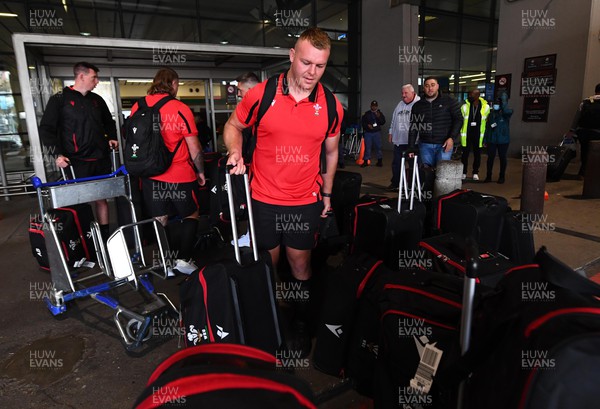 230622 - Wales Rugby Squad Travel to South Africa - Dewi Lake arrives at the airport in Johannesburg ahead of their three match test series