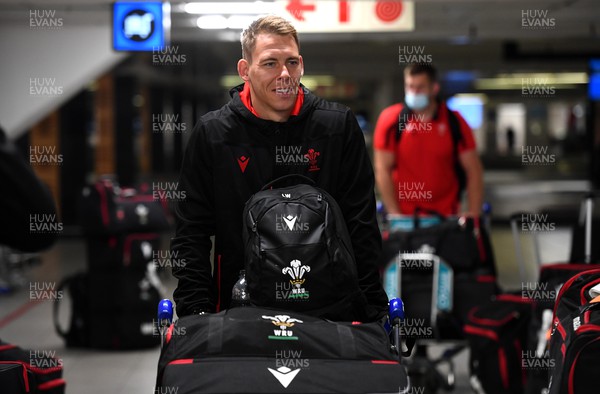230622 - Wales Rugby Squad Travel to South Africa - Liam Williams arrives at the airport in Johannesburg ahead of their three match test series