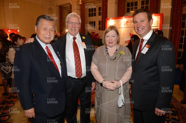 120613 - Wales Rugby Squad Visit British Embassy in Tokyo -Yoshiro Mori, Dennis Gethin, Edwina Hart and Roger Lewis