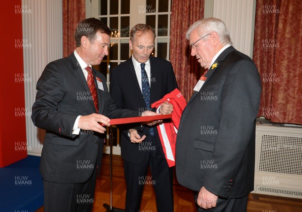 120613 - Wales Rugby Squad Visit British Embassy in Tokyo -Tim Hitchens, Roger Lewis and Dennis Gethin