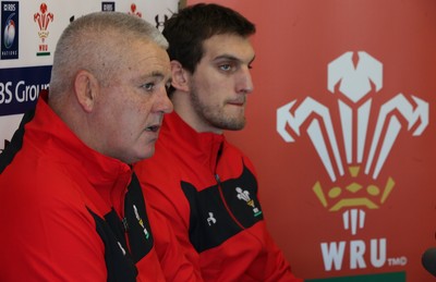 03.02.12 - Wales Rugby Team Announcement - .Wales head coach Warren Gatland and Wales captain Sam Warburton during team announcement.