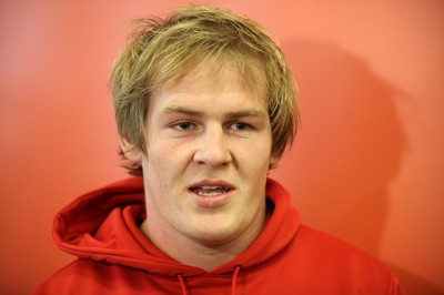 03.02.12 - Wales Rugby Team Announcement - .Wales Rhys Gill gives media interviews.