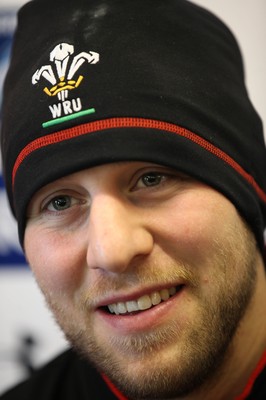 03.02.12 - Wales Rugby Team Announcement - .Wales Ryan Jones gives media interviews.