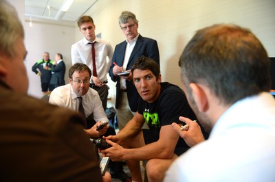 040815 - Wales Rugby Team Announcement - James Hook talks to media after being named in the Wales team to play Ireland on Saturday