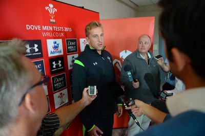 040815 - Wales Rugby Team Announcement - Dominic Day talks to media after being named in the Wales team to play Ireland on Saturday