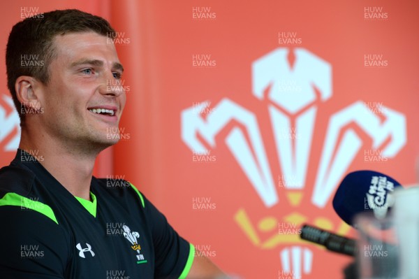 040815 - Wales Rugby Team Announcement - Scott Williams talks to media after being named captain in the Wales team to play Ireland on Saturday