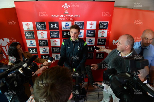 040815 - Wales Rugby Team Announcement - Hallam Amos talks to media after being named in the Wales team to play Ireland on Saturday