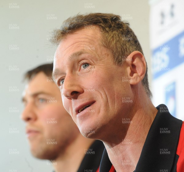 050313 - Wales Rugby Team Announcement -Wales coach Rob Holwey names his team to play Scotland on Saturday with captain Ryan Jones(L)