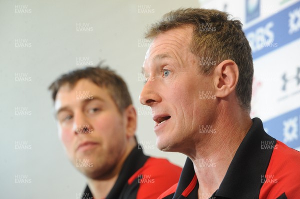 050313 - Wales Rugby Team Announcement -Wales coach Rob Holwey names his team to play Scotland on Saturday with captain Ryan Jones(L)