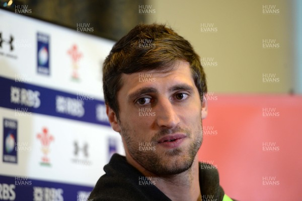 100315 - Wales Rugby Team Announcement -Luke Charteris talks to media after being named in the Wales team to play Ireland on Saturday