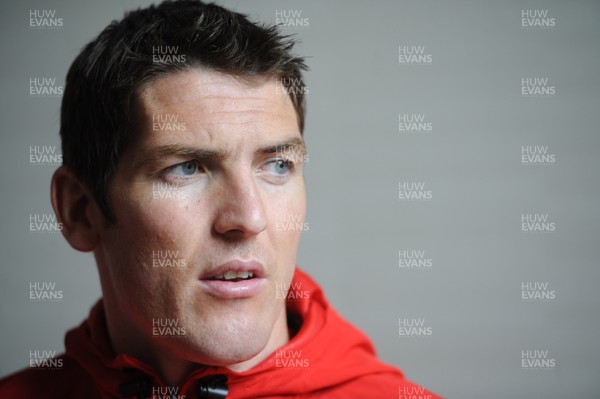 16.08.11 - Wales Rugby Team Announcement - James Hook talks to reporters. 