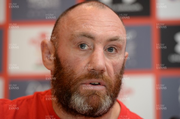 191113 - Wales Rugby Team Announcement -Robin McBryde talk to reporters