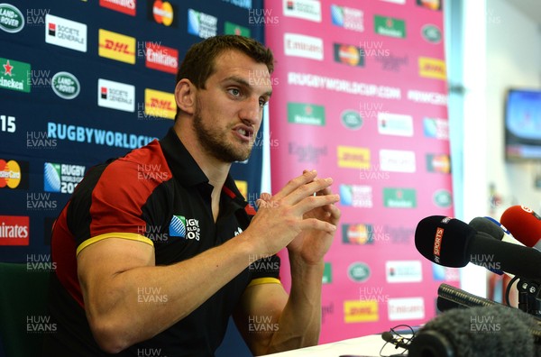 240915 - Wales Rugby World Cup Team Announcement - Wales captain Sam Warburton talks to media after being named in the team to play England on Saturday