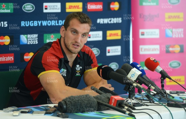 240915 - Wales Rugby World Cup Team Announcement - Wales captain Sam Warburton talks to media after being named in the team to play England on Saturday