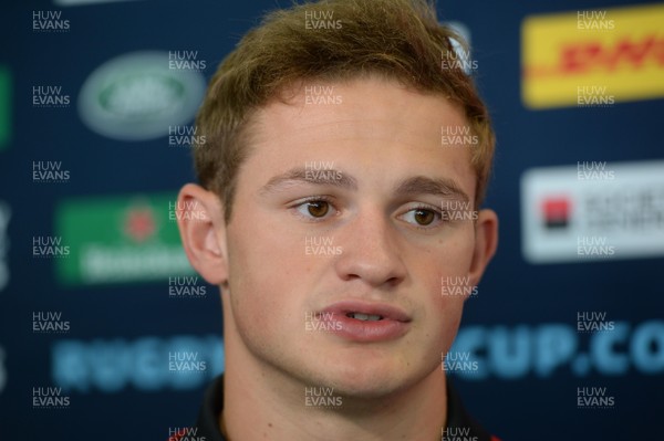 240915 - Wales Rugby World Cup Team Announcement - Hallam Amos talks to media