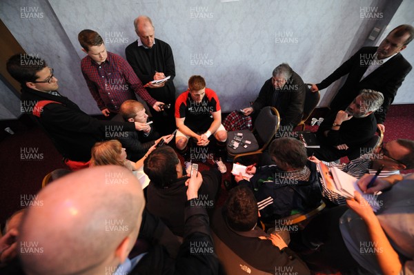 310113 - Wales Rugby Team Announcement -Andrew Coombs talks to reporters