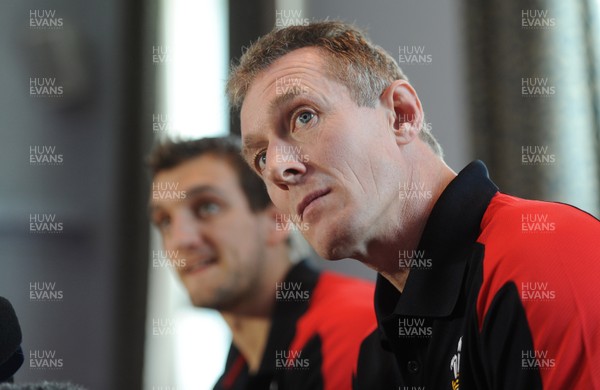 310113 - Wales Rugby Team Announcement -Wales coach Rob Howley announces his team to play Ireland with captains Sam Warburton(L)