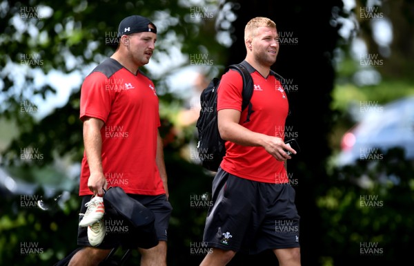 150819 - Wales Rugby Team Announcement and Training - Dillon Lewis and Ross Moriarty during training